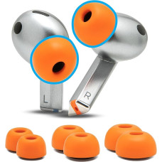 WC TipZ Galaxy - Memory Foam Earplugs Compatible with Samsung Galaxy Buds Pro 3 & Pro 4 by Wicked Cushions | Improved Comfort, Better Seal & Spring Time | Orange