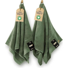 ZWOLTEX - Karalienės rankšluosčių rinkinys, 2 dalių rinkinys, 50 x 100 cm, rankšluosčių rinkinys, 100 % medvilnė, pirties rankšluosčių rinkiniai, rankšluosčiai, rankšluosčiai voniai, paplūdimio rankšluosčiai, vonios rankšluostis - žalias