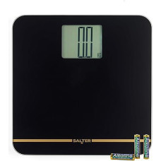 Salter Max Digital Bathroom Scale - Supersize LCD Display, 250kg/550lbs, Large Platform, Easy to Read LCD Display, Carpet Feet & Batteries Included, Instant Measurements, Black