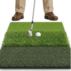 SAPLIZE Faltbare Golfschlagmatte, groß, eng liegend, rau und Fairway zum Fahren, Chippen und Putting-Training, tragbare Golf-Übungsmatte