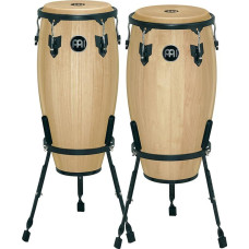 Meinl Percussion Headliner Conga Set - Hand Drum Set with 11 Inch and 12 Inch - with Buffalo Fur - Siam Oak, Natural (HC512NT)