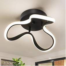 WOKNOS LED lubų šviestuvas 24 W, 4000 K neutralios baltos spalvos, 31 cm modernus juodo aliuminio lubų šviestuvas, CE sertifikatas, skirtas miegamajam, svetainei, prieškambariui, virtuvei, skalbyklai