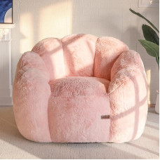 MAXYOYO Adult Bean Bag, Floral Shaped Bean Bag Sofa with Memory Foam Filling, Soft Faux Fur Bean Bag, XXL for Living Room, Bedroom