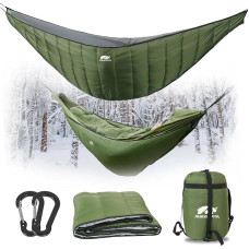 MIKKUPPA Hamaka po antklode 3-4 sezonų stovyklavimo 3-4 sezonų ultralengva 95 x 140 cm 5-20 °C su ripstop nailono DWR danga, įskaitant pakuotės krepšį, skirtą kelionėms lauke