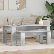 Generisch Kaffeetisch Set 2 pcs Beton Grau Holzwerkstoff,Möbel,Tische,Ziertische,Couchtische-8000135