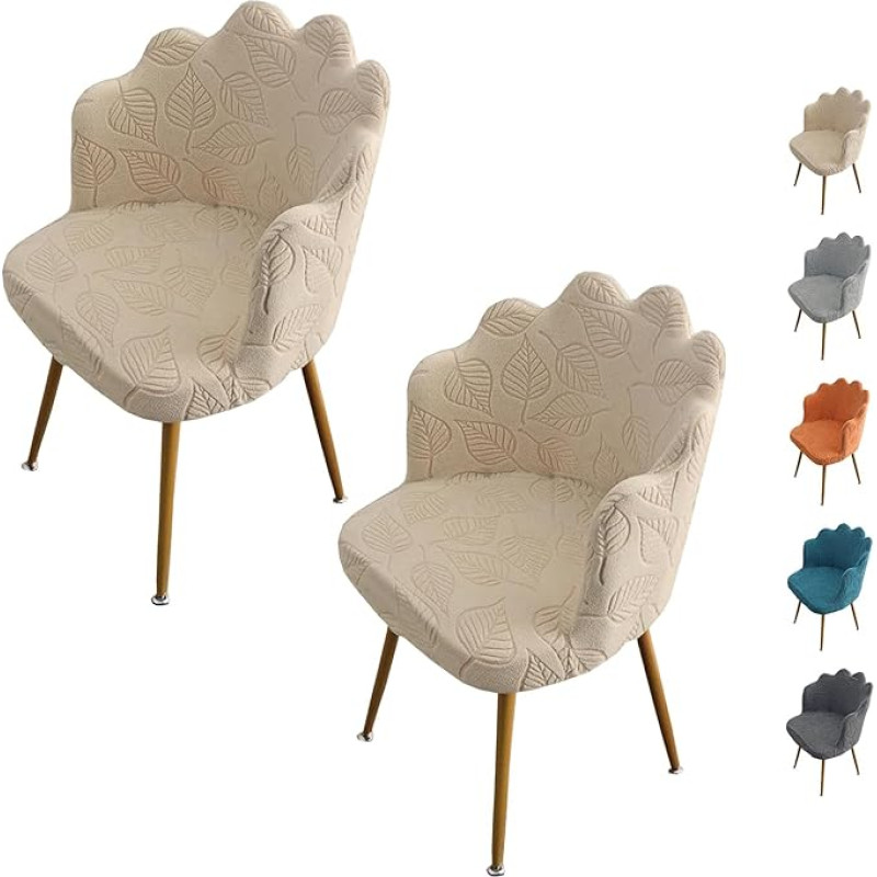 Žiedlapio formos Stuhlhusse Stretch Stuhlbezug 1/2/4/6Er Set Moderne Elegante Stuhlbezug Für Frisiertisch Abnehmbare Waschbar Schonbezug Für Esszimmer Wohnzimmer Hochzeit Deko,A 2vnt.