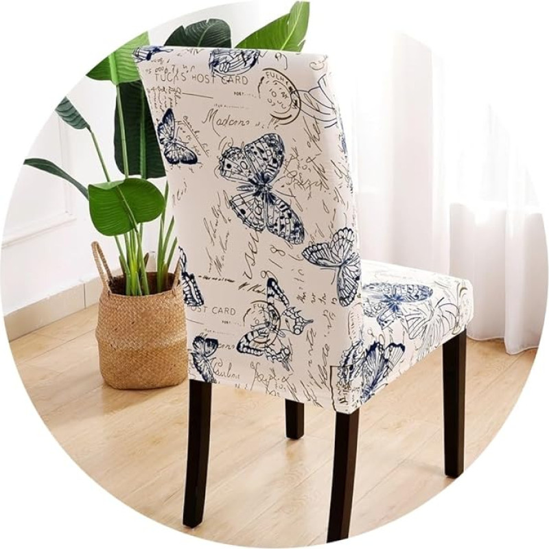 Įtempiami kėdžių dangteliai / kėdžių dangteliai 4 / 6 / 2 su gėlių modelio kėdžių dangteliais valgomojo kėdėms Universalus apsauginis kėdžių dangtelis viešbučiui, banketui, virtuvei, restoranui, namams, vestuvėms