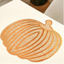 PVC kilimėliai, 8 vnt., tuščiaviduriai moliūgų rašto kilimėliai, virtuvės kilimėliai valgomajam stalui, oranžiniai, 36 x 36 cm
