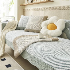vctops Dygsniuotas sofos dangtelis Medvilninis Boho geometrinis modelis Splitas Sofos dangteliai Neslystantis sofos dangtelis Baldų apsauga šunims augintiniams vaikams, 1 vnt,