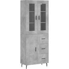Homgoday Highboard, šoninė spinta Highboard su stalčiais / lentynomis ir durelėmis, aukšta spinta Buffet Console Cabinet Svetainės miegamojo miegamojo biuro baldai Juoda 69,5 x 34 x 180 cm Medienos medžiaga 94