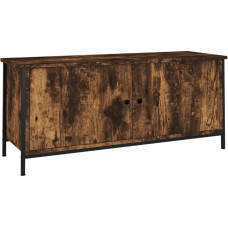 vidaXL TV Cabinet, TV Cabinet with Lots of Storage Space, Lowboard with Doors, TV Table, HiFi Cabinet, TV Furniture, Metal Feet, Smoked Oak Wood Material
