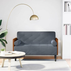 4100602 Dvivietė sofa su pagalvėlėmis, tamsiai pilka, 110 cm, aksomas, Sofos ir kušetės, Svetainė, Poilsio sofa, Miegamojo sofa
