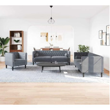 Sofa Set Dunkelgrau Samt Couch Traditionelle Samtcouch für Entspannte Nachmittage und Abendliche Zusammenkünfte