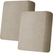 ZNSAYOTX Stretch-Kissenbezüge für Sofa, Zweisitzer, Couchüberzüge, weicher Ersatz, neues Muster, Möbelschutz mit elastischer Unterseite (Khaki, 2 Stück, XL-Kissenbezüge)