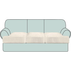Velvet T pagalvėlių dangtelis 3 vnt. sofos Slipcovers pagalvėlių dangteliai 3 pagalvėlių sofai T formos pagalvėlių dangteliai sofos sėdynei (3, gamta)