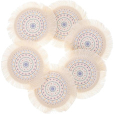 Alipis 6-teiliges Rundes Gewebtes Tischset-Set mit Makramee-Quasten Untersetzer Aus Baumwolle und Polyester für Den Schreibtisch Zuhause Küche Dekorative Matten