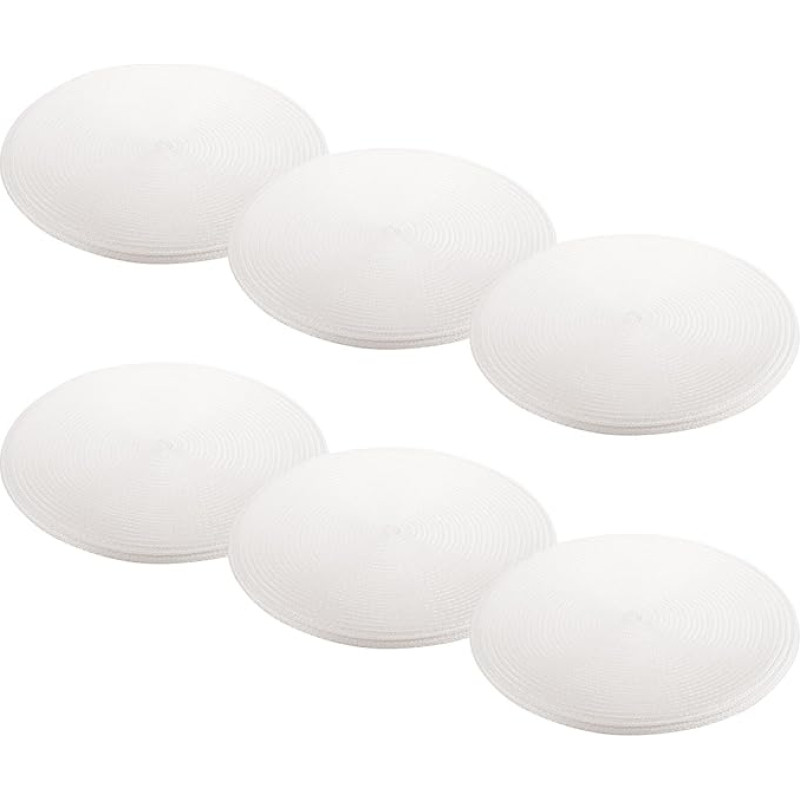 IMIKEYA Pack of 6 Woven PP Place Mats Plastic Table Mat Heat Resistant Wipe Clean Round for Dining Table Party Kitchen