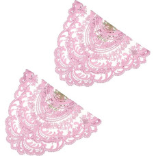 COLLBATH 2 Stück Dekorative Platzsets aus Milchseide mit Bestickter Spitze Langlebig und Pflegeleicht für Hochzeitsfeiern und Elegante Tischdekoration