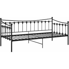 Tidyard Sofa Bed Frame Day Bed Frame Metal Bed Sofa Bed Bed Guest Bed Sofa Couch Youth Bed Sofa Couch Side Bed 200 x 90 cm (L x W) Powder-Coated Metal Black
