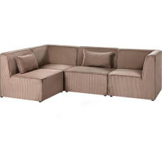 Beliani Modulinė sofa Cord sandbeige 4-Sitzer rechts modernes Design Lemvig