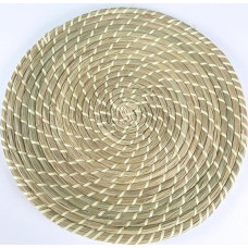 18-33 cm pinti padėkliukai, apvalūs rotango padėkliukai, vandens hiacinto pinti padėkliukai, pinti padėkliukai, neslystantys vakarienės lėkštei (balti, 33 cm)