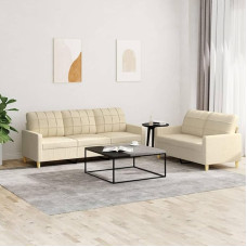 ZEYUAN 3201308 2 dalių sofos komplektas su pagalvėle, kreminis audinys, sofa su poilsio funkcija, sofos komplektas, svetainės sofa, sofa, sofos komplektas