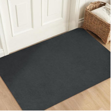 Dirt Trapper Mat, 90 x 200 cm, itin plonas vidaus durų kilimėlis, absorbuojantis neslystantis kilimas, patvarus durų kilimėlis, skirtas įėjimui, virtuvei, terasai, lauko durims, tamsiai pilkas
