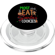 Am wahrscheinlichsten Essen Weihnachtsmann-Kekse Weihnachten Familie Humor PopSockets PopGrip für MagSafe