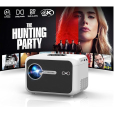 4K išmanusis projektorius su HDMI eARC/CEC WiFi6 Bluetooth5.4, nešiojamasis projektorius su automatiniu fokusavimu ir objektyvo atitraukimu, trigubu ryškumu, DB garso sistema, 