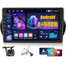 4+64G Android automobilinis radijas Fiat Fiorino Qubo/Citroen Nemo/Peugeot Bipper 2008-2017 su belaidžiu karpytuvu ir Android automobiliu, 10,1 colio IPS jutiklinio ekrano radijas Bluetooth 5.0/GPS/atsukimo kamera/FM