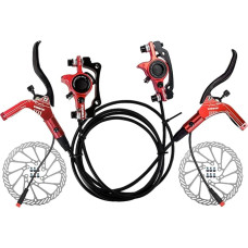 HoldOneLight Electric Bike Electric Hydraulic Disc Brake Kit E-Bike Hydraulic Disc Brake Lever with Rotor Complete Bicycle Brake Set (Red)