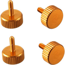 sourcingmap® Kompiuterio kompiuterio korpuso M2.6x8mm aliuminio nykščio sraigtai aukso spalvos 4 vnt.