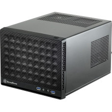 SilverStone SST-SG13B Sugo Mini-ITX Compact Cube Case, Mesh Front Panel, Black