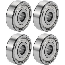 A ABSOPRO 6300ZZ Deep Groove Ball Bearing P6 10 x 35 x 11 mm Tepami guoliai Dvigubas metalinis sandariklis Rutuliniai guoliai Sidabrinis tonas Automobiliams, dviračiams, motociklams, riedlentėms, riedlentėms, 3D spausdintuvams Motorolerio ratas