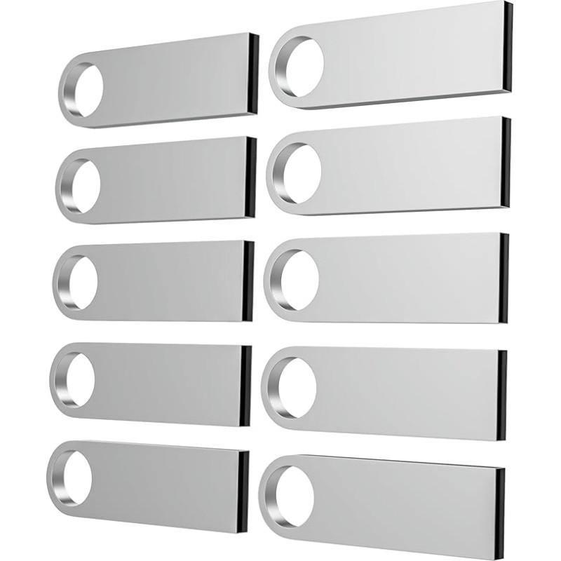 USB atmintinė 8 GB, 10 vnt. ABLAZE Mini atmintinė Vandeniui atspari 8 GB USB atmintinė, metalinė, 10 vnt., skirta nešiojamajam kompiuteriui, kompiuteriui, televizoriui, automobiliui