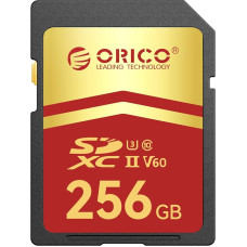 ORICO 256 GB SD kortelė UHS-II C10 U3 V60 4K UHD Full HD iki 300 MB/s skaitymo greitis SDXC atminties kortelė profesionaliems fotografams ir turinio kūrėjams - SD60