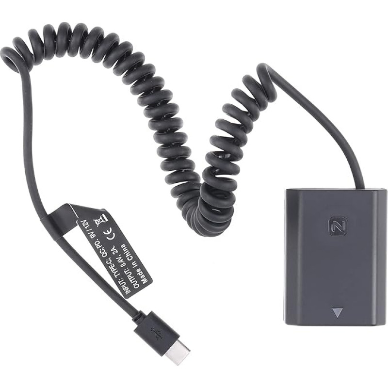 FOTGA USB-C tipo C į dekoduotą NP-FZ100 baterijos maitinimo šaltinio spyruoklinis kabelis, skirtas 