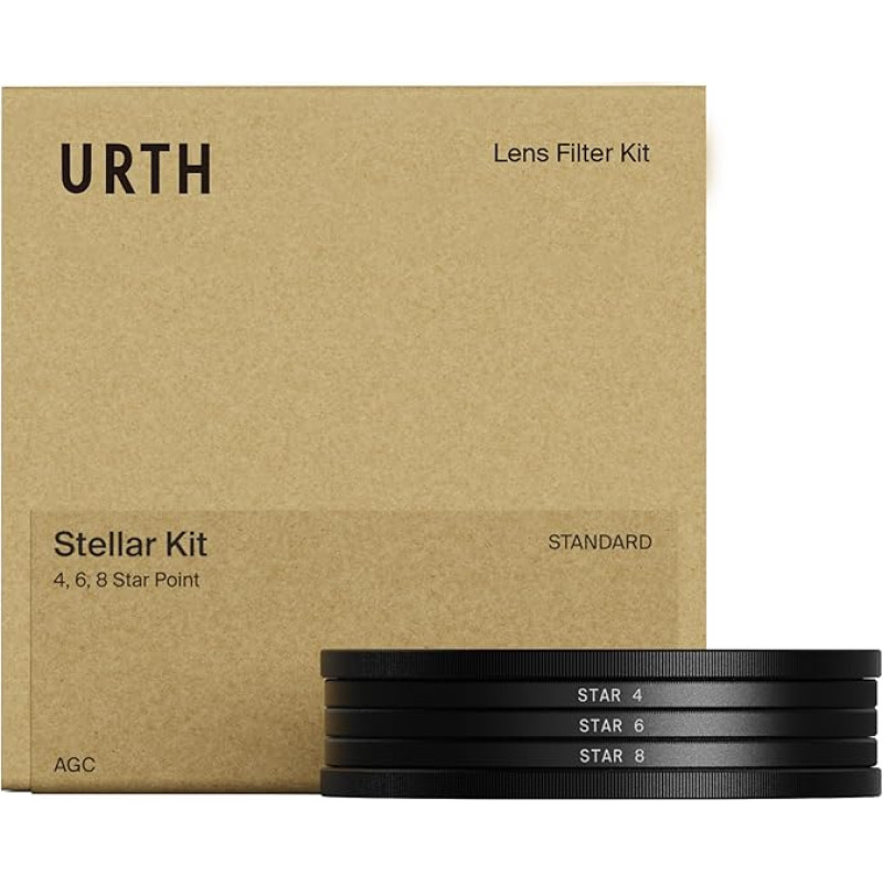 Urth 67mm 3-in-1 žvaigždžių objektyvo filtrų rinkinys 4.6.8 taškų - žvaigždžių filtrų rinkinys, žvaigždžių efektai, daugiasluoksniai nanodangos kameros filtrai, skirti optimizuotai kinematografinei fotografijai