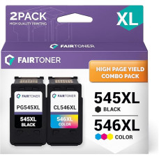 FairToner Multipack PG545XL + CL546XL Compatible Ink Cartridges, Black 450 Pages & Colour 400 Pages | Replacement for Canon PG-545XL / CL-546XL, Pack of 2