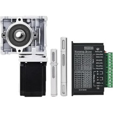 RV030 Endloser Schrauben-Reduzierer, 90-Grad-Reduzierer, Kit für Schrittmotor Nema 23, Doppelachse NRV030 (greičio santykis 80-1,3NM-D OUT S)