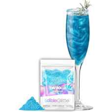 Edible Glitter for Drinks Blue - Gender Reveal Party Decoration Boy - Glitter Edible for Sparkling Wine & Liqueur - Vegan, Tasteless - 12 g for over 60 Drinks