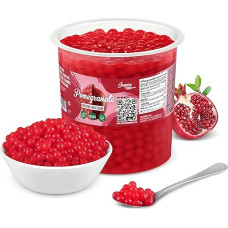 INSPIRE FOOD Sprogstantys Bobos rutuliukai burbulinei arbatai - 3,2 kg | Granatai | Sprogstantys perlų burbulai | Tikros vaisių sultys kokteiliams | 100% vegetariški ir be glitimo, be dirbtinių dažiklių