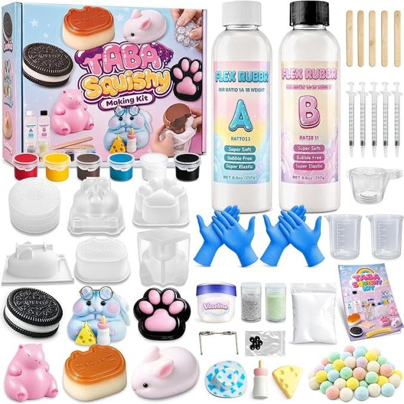 Funewest Taba Squishy Selber Machen Set für Kinder, DIY Squishy Set Sensorik Spielzeug Bastelset Kinder 8-12 Jahre，Kreative Geburtstag Party Geschenk Mädchen Jungen