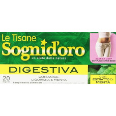 Sognid'Oro - Tisana Digestiva, con Anice, Liquirizia e Menta - 4 Confezioni da 20 Filtri [80 Filtri, 160 g]