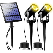 T-SUNRISE Gartenleuchten Solar IP65 Solarleuchte Solarlampe Garten Außen Auto Ein/Aus Außenstrahler für Baum Terrasse Hof Warmweiß
