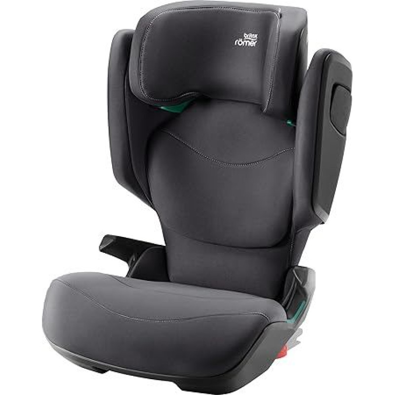 BRITAX RÖMER Kindersitz KIDFIX M i-Size, skirtas vaikams nuo 100 iki 150 cm (i-Size) su ISOFIX ir be jo, 3,5-12 metų, Midnight Grey