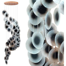 Capiz Shell grandinės girliandos spiralės juoda ir balta kaip kabančios dekoracijos langams ar dekoracijos gyvenamasis kambarys sodo dekoracijos ilgis 90 cm