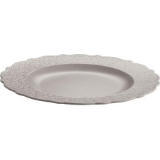 Alessi, Dressed en Plein air MW72/1 WG Melamine Dinner Plate with Relief Decoration, Warm Grey