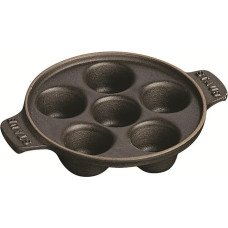 Staub 1301523 Apvalus sraigių indas su 6 skylutėmis Matinis juodas