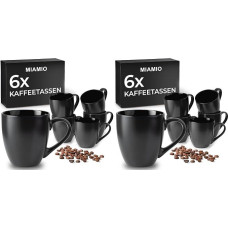 MIAMIO Le Papillon Kollektion - Steingut Geschirrserie - Spülmaschinen- und Mikrowellenfest - Kaffeetassen Set 6x 350 ml (Packung mit 2)